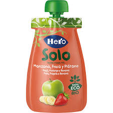 HERO SOLO FRUTTA FRULLATA 100% BIO MELA BANANA FRAGOLA 100 G - famajoy.it