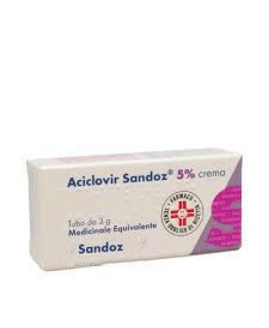 Aciclovir Sandoz 5% (equivalente di Zovirax labiale) Crema 3g- Herpes labiale - famajoy.it