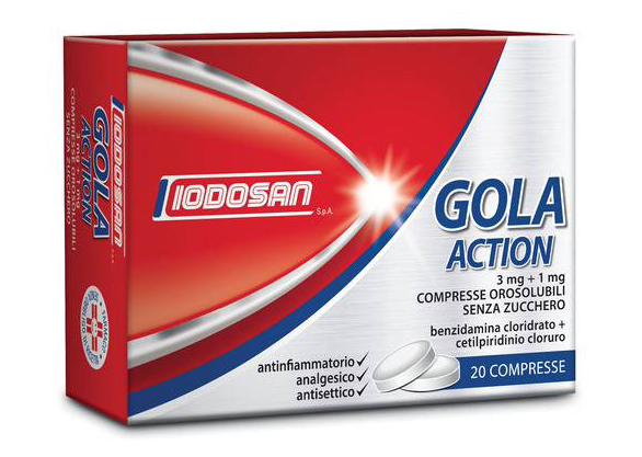Iodosan Gola Action 3mg+1mg Trattamento Antinfiammatorio Della Gola 20 Compresse Orosolubili Senza Zucchero - famajoy.it