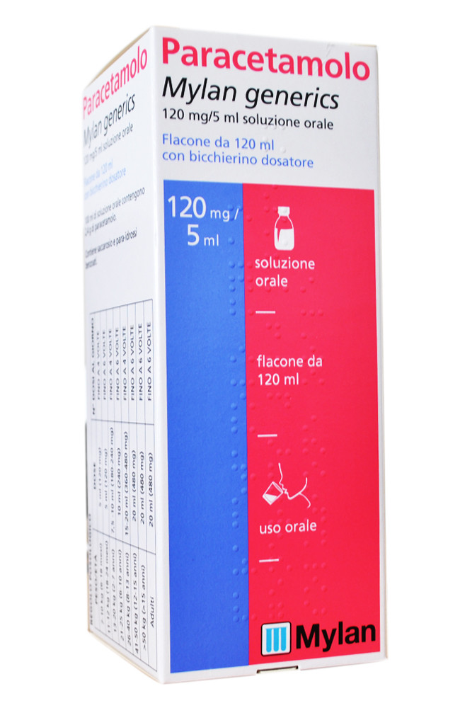 Paracetamolo (generico Tachipirina) Mylan 120mg/5ml Sciroppo 120ml - famajoy.it