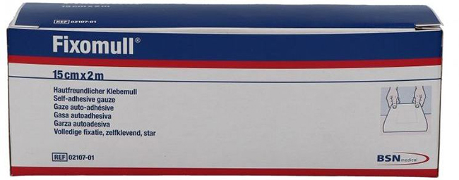 FASCIA AUTOADESIVA IPOALLERGENICA FISSAGGIO SU AMPIA SUPERFICIE FIXOMULL. SUPPORTO IN GARZA DI VISCOSA COLORE BIANCO MASSA IN POLICARBONATO SENZA RESINE E GOMME NATURALI. 15X1000CM - famajoy.it