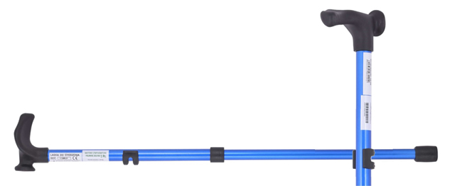 BASTONE CON IMPUGNATURA PALMARE SINISTRA CANNA IN LEGA GRIGIO+IMPUGNATURA NERO - famajoy.it