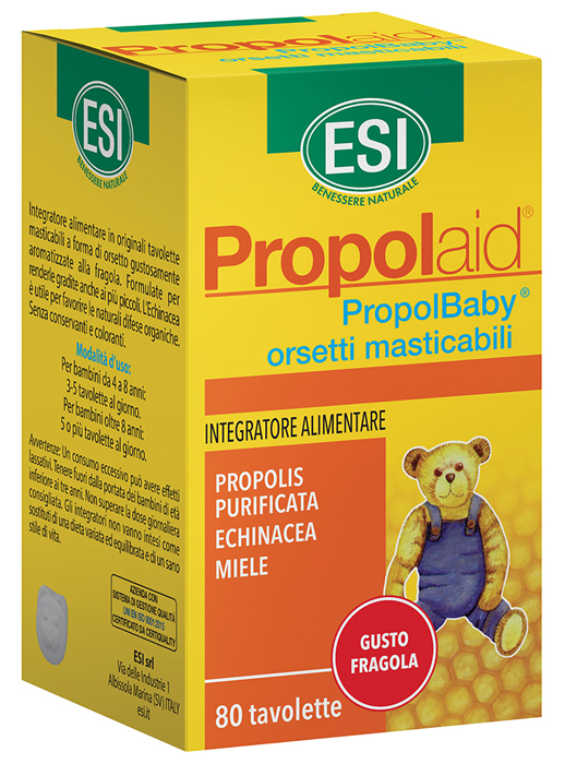 ESI PROPOLAID PROPOLBABY ORSETTI 80 COMPRESSE MASTICABILI - famajoy.it