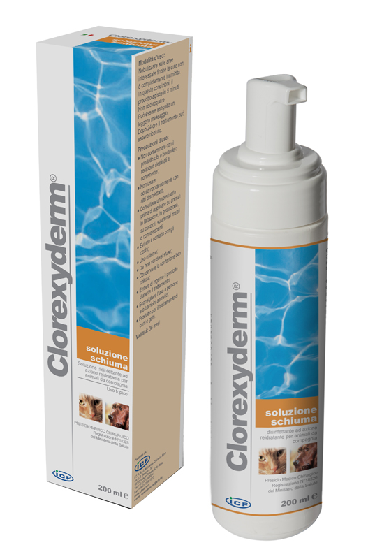 CLOREXYDERM SOLUZIONE SCHIUMA 200 ML - famajoy.it