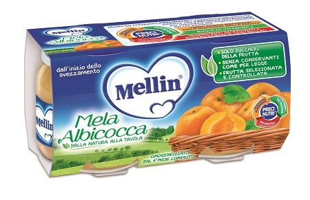 MELLIN OMOGENEIZZATO MELA/ALBICOCCA 100 G 2 PEZZI - famajoy.it