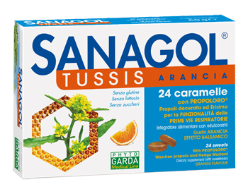 SANAGOL TUSSIS ARANCIA 24 CARAMELLE - famajoy.it