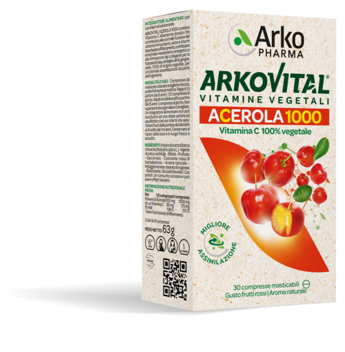 ARKOVITAL ACEROLA 1000 30 COMPRESSE MASTICABILI - famajoy.it