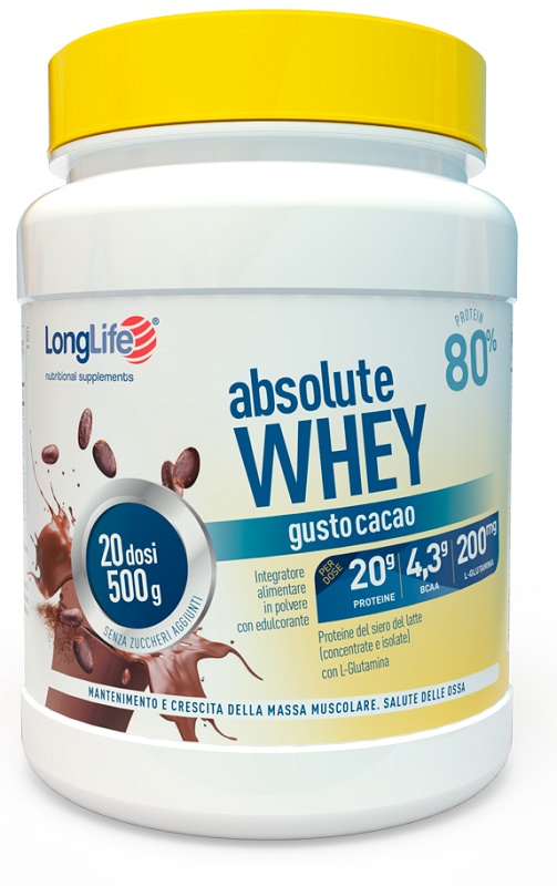 LONGLIFE ABSOLUTE WHEY CACAO 500 G - famajoy.it