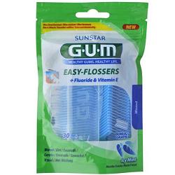 GUM EASY FLOSSERS FILO INTERDENTALE CON FORCELLA 30 PEZZI - famajoy.it