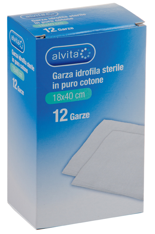 ALVITA GARZA COMPRESSA IDROFILA 18X40CM 12 PEZZI - famajoy.it