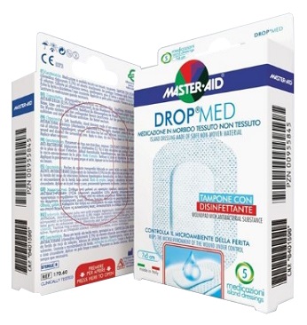 MEDICAZIONE ADESIVA MASTER-AID DROP MED 14X14 5 PEZZI - famajoy.it