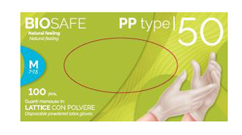 GUANTO IN LATTICE CON POLVERE AMBIDESTRO FORMA ANATOMICA SUPERFICIE LISCIA POLSINO ELASTICO RINFORZATO ANTIARROTOLAMENTO BIOSAFE PLUS BIANCO MISURA MEDIUM 100 PEZZI - famajoy.it