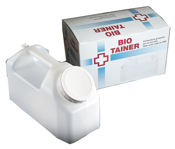TANICA GRADUATA BIO TAINER PER RACCOLTA DI URINA NELLE 24 ORE 2500 ML CON TAPPINO DI PRELIEVO E MANICO 1 PEZZO - famajoy.it