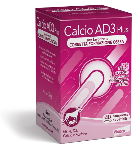 CALCIO AD3 PLUS 40 COMPRESSE APPETIBILI - famajoy.it