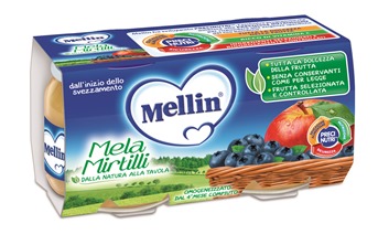 MELLIN OMOGENEIZZATO MELA MIRTILLO 100 G 2 PEZZI - famajoy.it