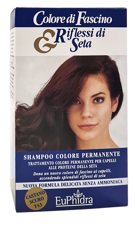 EUPHIDRA COLORE DI FASCINO & RIFLESSI DI SETA SHAMPOO COLOR PERMANENTE 43 CASTANO SCURO 120 ML - famajoy.it