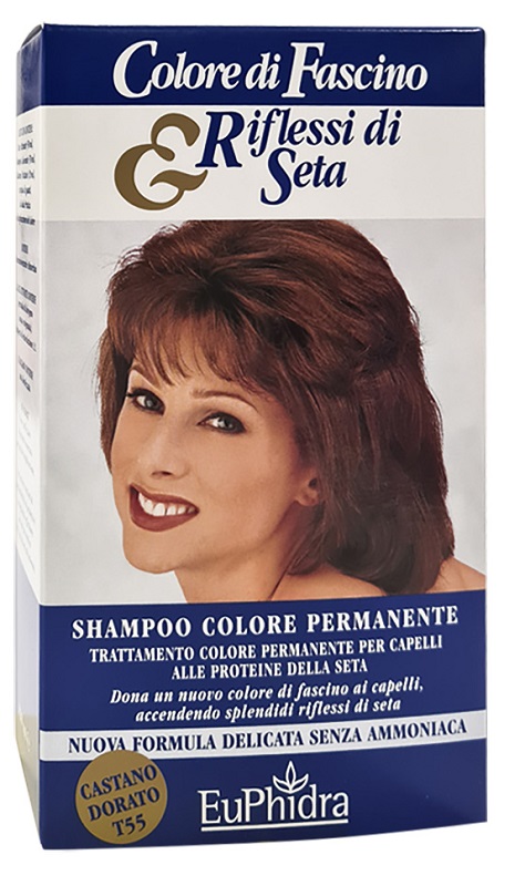 EUPHIDRA COLORE DI FASCINO & RIFLESSI DI SETA SHAMPOO COLORE PERMANENTE 55 CASTANO DORATO 120 ML - famajoy.it