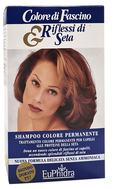 EUPHIDRA COLORE DI FASCINO & RIFLESSI DI SETA SHAMPOO COLORE PERMANENTE 57 BIONDO DORATO 120 ML - famajoy.it