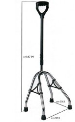 QUATTROPIEDI CANNA GRIGIO SCURO BASE ACCIAIO CROMATO IMPUGNATURA NERO/BORDEAUX - famajoy.it