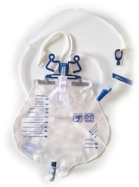 SACCA DRENAGGIO URINARIO A CIRCUITO CHIUSO CAPACITA' 2000ML CON CAMERA DI GOCCIOLAMENTO DOPPIO FILTRO ARIA FASCETTA CON PER FISSAGGIO AL LETTO STRIGITUBO E FERMATUBO AL LENZUOLO - famajoy.it