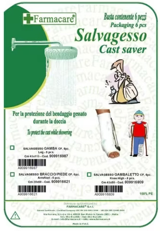 SALVAGESSO PER GAMBALETTO UTILE PER LA PROTEZIONE DEL GESSO DURANTE LA DOCCIA 6 PEZZI - famajoy.it