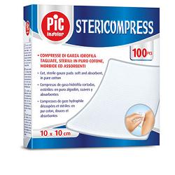 GARZA COMPRESSA IDROFILA PIC STERICOMPRESS 10X10 CM 4 BUSTE  25 PEZZI - famajoy.it