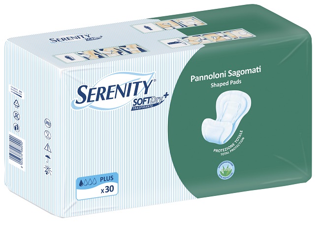 PANNOLONE PER INCONTINENZA SAGOMATO SERENITY SOFTDRY+ ALOE PLUS 30 PEZZI - famajoy.it