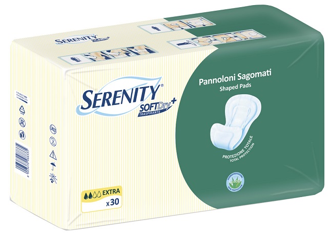 PANNOLONE PER INCONTINENZA SAGOMATO SERENITY SOFTDRY+ ALOE EXTRA 30 PEZZI - famajoy.it