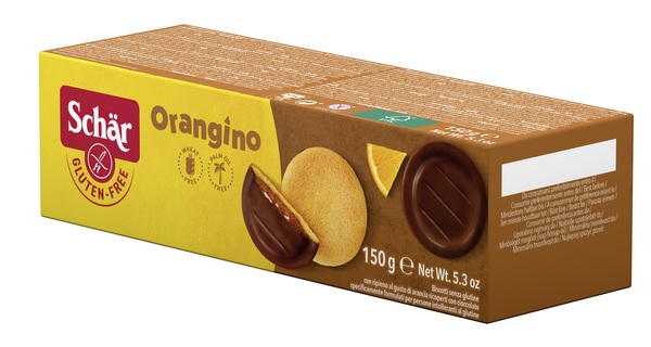 SCHAR ORANGINO BISCOTTI CON RIPIENO AL GUSTO DI ARANCIA RICOPERTI CON CIOCCOLATO 150 G - famajoy.it