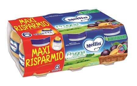 MELLIN OMOGENEIZZATO PRUGNA MELA 100 G 6 PEZZI - famajoy.it