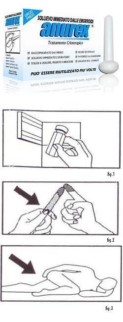 SISTEMA CRIOTERAPICO PER TRATTAMENTO LOCALE DI EMORROIDI COMPOSTO DA CONTENITORE, DISPOSITIVO E LUBRIFICANTE ANUREX - famajoy.it