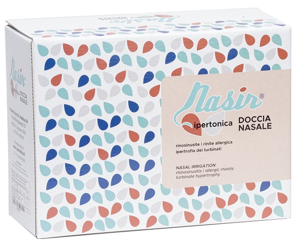 NASIR DOCCIA NASALE CON SOLUZIONE FISIOLOGICA IPERTONICA 8 SACCHE 250 ML + 1 BLISTER - famajoy.it