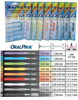 ORALPROX BLISTER DA 6 SPAZZOLINI INTERDENTALI MISURA 1 COLORE AZZURRO - famajoy.it