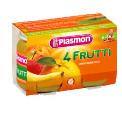 PLASMON OMOGENEIZZATO 4 FRUTTI 6 X 104 G - famajoy.it