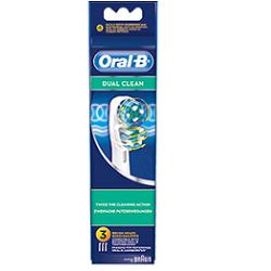 ORALB DUAL CLEAN EB417 TESTINE SPAZZOLINO ELETTRICO 3 PEZZI - famajoy.it