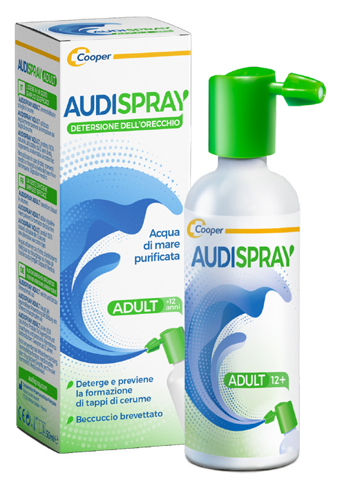 AUDISPRAY ADULT SOLUZIONE DI ACQUA DI MARE IPERTONICA SPRAY SENZA GAS DETERSIONE ORECCHIO 50 ML - famajoy.it