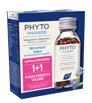 PHYTO PARIS PHYTOPHANERE 1 + 1 90 CAPSULE + 90 CAPSULE CONTENITORE DI VETRO - famajoy.it