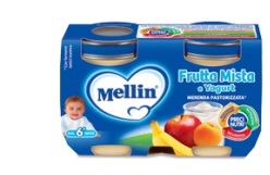MELLIN MERENDA YOGURT FRUTTA MISTA 120 G X 2 PEZZI - famajoy.it