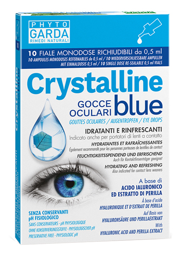 CRYSTALLINE BLUE GOCCE OCULARI MONODOSE 10 FIALE 0,5 ML - famajoy.it