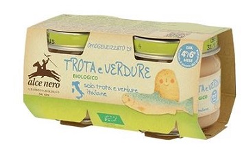 OMOGENEIZZATO TROTA E VERDURE BABY FOOD BIO 2 X 80 G - famajoy.it