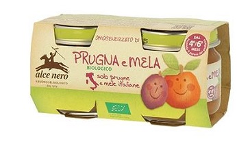 OMOGENEIZZATO PRUGNA E MELA BABY FOOD BIO 2 X 80 G - famajoy.it