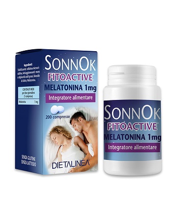 SONNOK FITOACTIVE MELATONINA 1MG 200 COMPRESSE DIETALINEA - famajoy.it