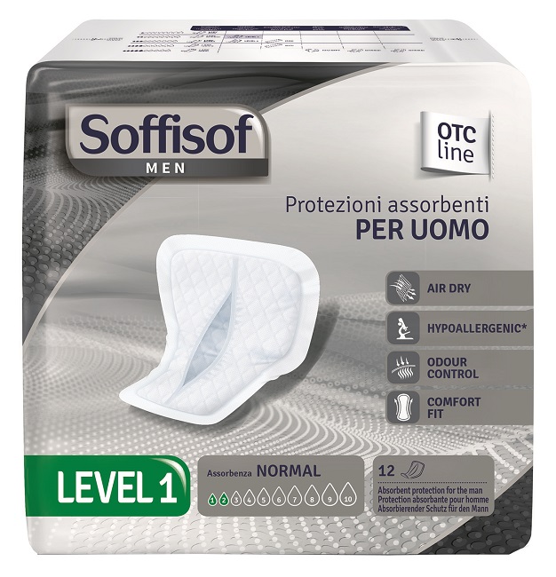 PANNOLONE PER INCONTINENZA SAGOMATO SOFFISOF MEN LEVEL 1 12 PEZZI - famajoy.it