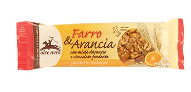 BARRETTA AL FARRO/ARANCIA BIO ALCE NERO 22 G - famajoy.it