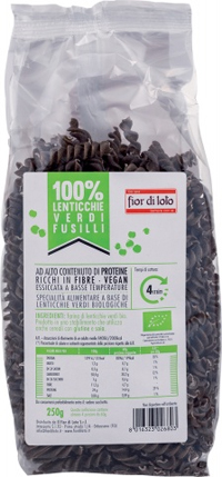 FUSILLI DI LENTICCHIE VERDI BIO 250 G - famajoy.it