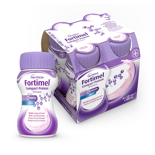 NUTRICIA FORTIMEL COMPACT PROTEIN GUSTO FRUTTI DI BOSCO 4 BOTTIGLIE DA 125 ML - famajoy.it