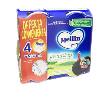 MELLIN OMOGENEIZZATO TACCHINO 4X80 G - famajoy.it