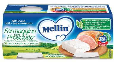 MELLIN BABY FORMAGGINO CON PROSCIUTTO 2 X 80 G - famajoy.it