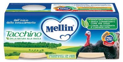 MELLIN OMOGENEIZZATO TACCHINO 2 X 80 G - famajoy.it