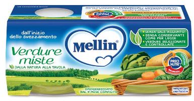 MELLIN OMOGENEIZZATO VERDURE MISTE 2 X 80 G - famajoy.it